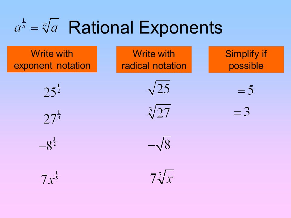 Properties of exponents